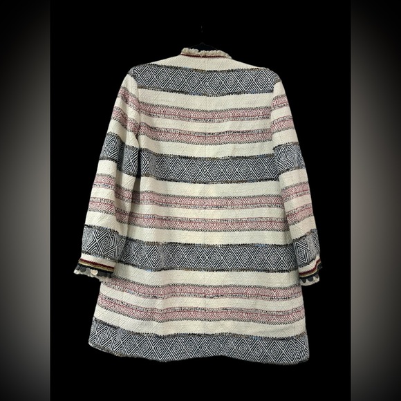 Zara Tweed Coat Small, Beaded Tweed Cost Zara Woman, Long Jacket Tweed - Picture 6 of 6